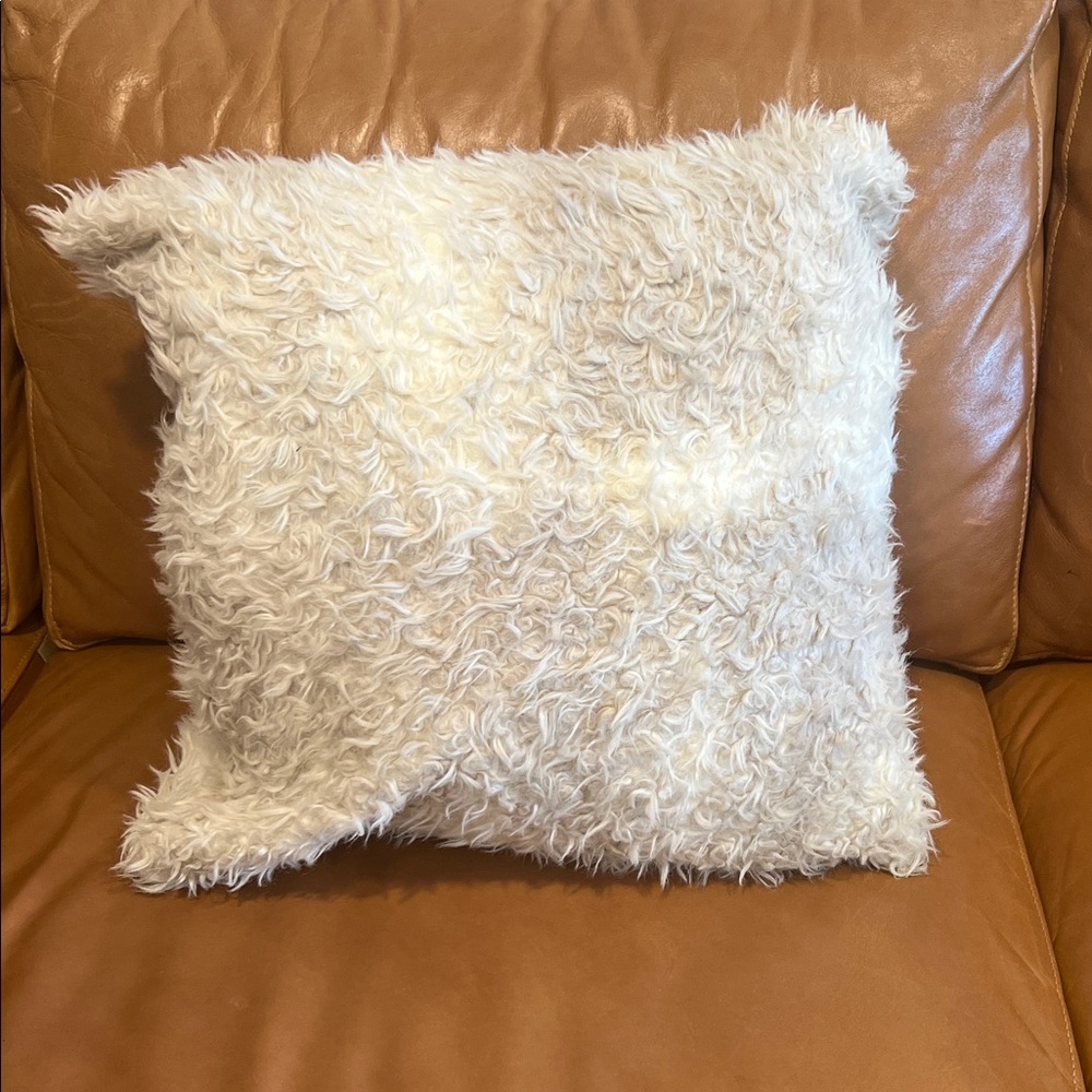 West Elm Fluffy White Throw Pillow
